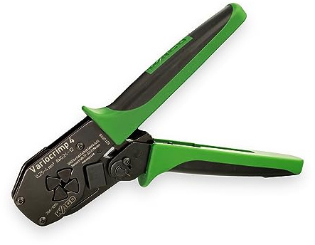 WAGO Crimp-Zange Variocrimp 4 206-1204 | Crimp-Bereich 0,25 mm² - 4,0 mm², für Aderendhülsen mit und ohne Kunststoffkragen, entriegelbare Zwangssperre für eine gasdichte Crimpung