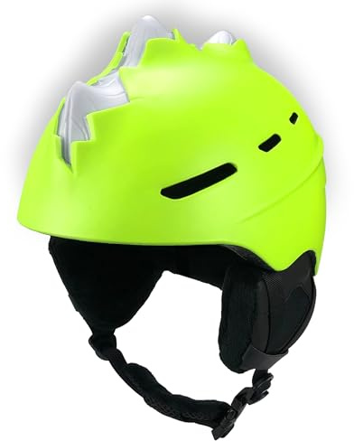 Crazy Safety - Bone Spike - Casco da sci per bambini, giovani, uomini e donne | Design unico | Per snowboard e sci | Certificato CE EN1077 | Due misure | Cinturino per occhiali