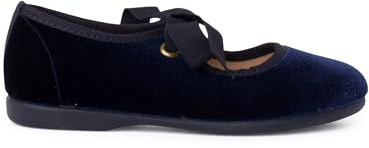 Pisamonas Scarpe Cinturino in Velluto con Fiocco di Faglia per Bambine Misurare 29 Colore Blu