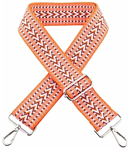 Taschengurt Schulterriemen, Breiter Schultergurt, Handtaschen Schulterriemen, Canva Riemen, Universal Tragegurt, Breite 5cm längenverstellbarer 75-145 cm mit Karabiner für Taschen Handtaschen（Orange）