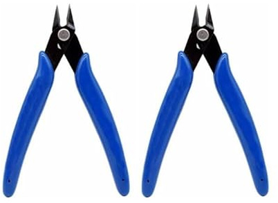 2 Pcs Electrical Wire Cable Cutter,5 Micro Cutting Plier Diagonal Side Cutter Flush Cutter for Coil DIY Jewelry Craft Model-Making Cutting Zip-Ties