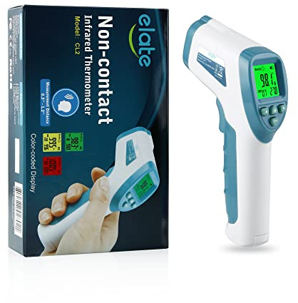 Elate Forehead Thermometer | Digital Infrared No-Touch Thermometer for Adults, Kids, and Infants | with Fever Alarm | Home Medical Grade for Nurse Accessories | Newborn Essentials
