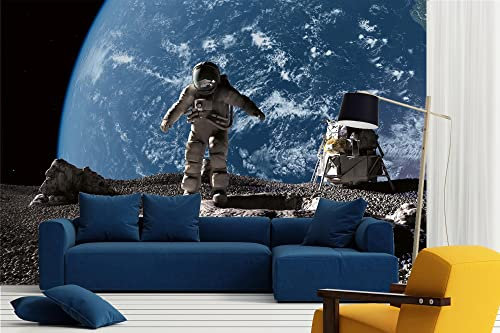 Vlies Fototapete GEHENDER ASTRONAUT 375 x 250 cm (inkl. Kleister) - Vlies Tapete, Wandtapete, Wandbilder - Tapete für Wohnzimmer Schlafzimmer, Büro, Küche - Montagefertig
