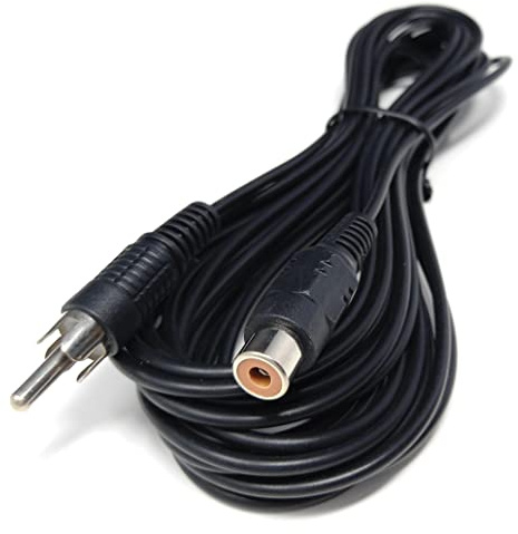 Drut Cavo di prolunga fono Singolo Singolo da Presa RCA a RCA da 5 m Cavo Audio Video Hi-Fi/TV (16,5 Piedi, Nero)