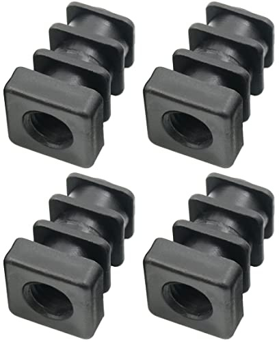 Design61 4X Gewindestopfen Justierstopfen für Quadratrohre mit gespritztem Kunststoffgewinde 15x15 mm 1-1,5 mm mit M8 Innengewinde