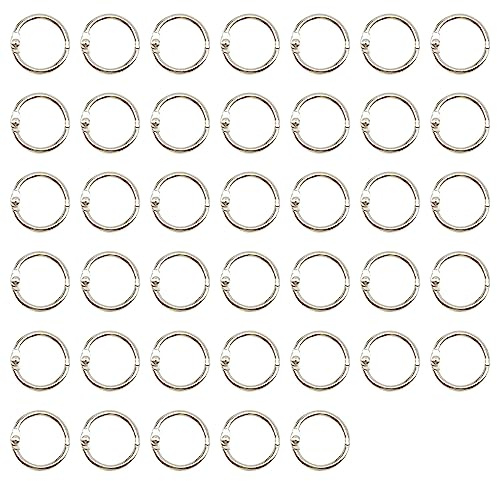 Yosawo 40 Pack Book Binder Rings Metal Loose Leaf Binder Rings for Flash Cards, Index Cards and Loose Paper, Key Rings（15mm）