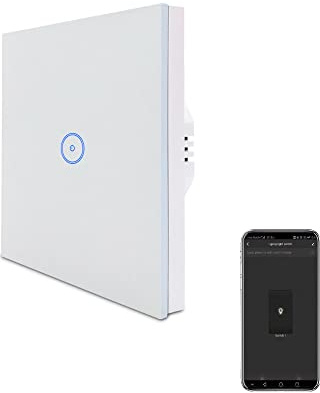 UseeLink ZigBee Smart Lichtschalter 1-Gang 10A Funktioniert mit Alexa Home Fernbedienung Erforderlich Neutraler Draht Hub ist CE REACH zertifiziert Weiß modul ZHA Zigbee 2Mqtt (1-Pack)