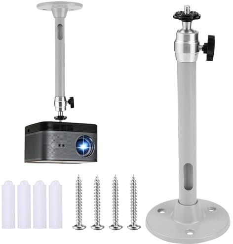 JSMTKJ Mini Supporto a Soffitto Universelle Deckenhalterung für Projektor von Mini 360° drehbar Wand- und Deckenmontage aus Aluminiumlegierung für optimale Projektion