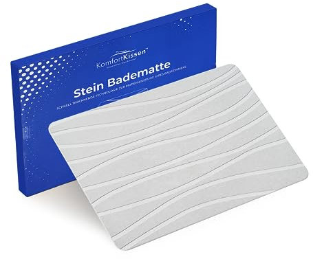 Kieselgur - Tappetino da bagno antiscivolo, ad asciugatura rapida, in pietra naturale, 60 x 39 x 0,9 cm, super assorbente, da bagno