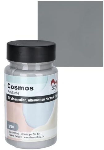 Ideen mit Herz Acrylfarbe Cosmos | ultra matt | Keramik Effekt | 90 ml (grau)