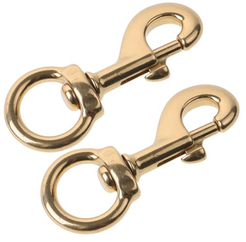 HANABASS 2pcs Flag Clips for Flagpole Swivel Hooks Brass Flagpole Clips Flag Mounting Accessories