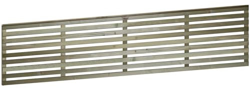 6x1.5ft (W: 6ft x H: 1.5ft) Premier Vogue Contemporary Horizontal Slatted Capped Trellis Venetian Style Garden Panel Fence Topper/Wall Art/Pergola/Divider Width 1828mm x Height: 468mm