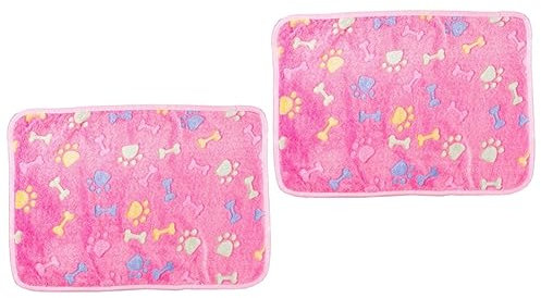 BESPORTBLE 2stücke Puppy Blanket Fleece Hundedecke Für Kleine Hunde Und Katzen Warme Korallenvlies Schlafmatte Pinke Kuscheldecke Für Zuhause Und Unterwegs