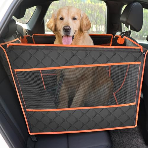 Pecute Asiento de Coche Reforzado para Perro Grande, con Malla Ventilación