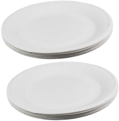 minkissy 100stücke Pappteller Rund Einfacher Pappteller Aus Hochwertigem Material Einweggeschirr Für Partys Grillen Picknick Und Veranstaltungen Pro Packung