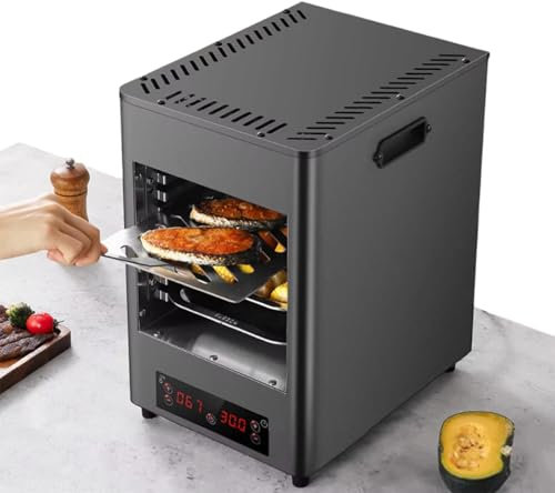 twostronking 1700w Infrared Broiler, Stainless Steel Material, Max Temperature 800℃, With Touch Button, 5min Fast Preheating, Suitable for Steak, Chicken, Pizza, Fruits