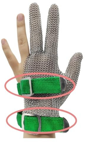 BADIKA Gants de sécurité Anti-Coupure 1 pièces Gant en Acier Inoxydable résistant aux coupures Gant 304 résistant en Acier Inoxydable Fil métallique Maille Cuisine résistant aux coupures(GR,XS)