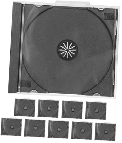 STOBAZA 10pezzi Custodia Trasparente Per Cd Plastica Vassoio Singolo Per Dvd Dischi Di Dati Software Musicali Conservazione Ordinata Protezione Affidabile Contenuto Visibile Uso Flessibile