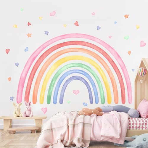 Supzone Pegatinas de Pared Gran Arcoiri 196x119CM Arcoiri Vinilo Decorativo