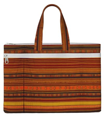 SDEGTHO Native American Pattern Zippered Document Bag With Handle For Carrying Paper Files Books Filing Folder
