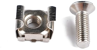 FUNOMOCYA und M5 X 20mm Befestigungsschrauben 20 Stück M5 Vierkant Käfigmuttern mit Präzisem Gewinde aus Kohlenstoffstahl und Hoher Verschleißfestigkeit für Schränke und Reparatur