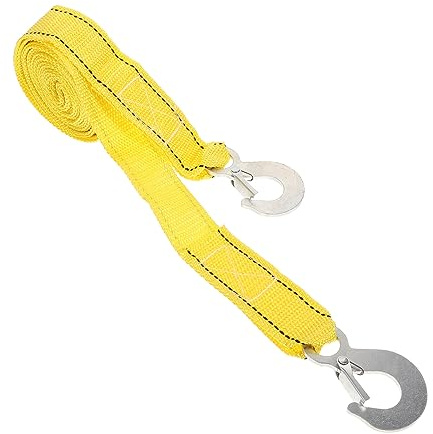 BUGUUYO Cinghia da Traino in Nailon Alta Resistenza 4m per Auto Gialla con Ganci Portatile