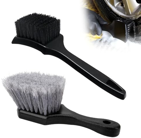 BNGXR Brosse de Nettoyage de Roue de Voiture, Brosse d'entretien Jantes Pneu de Voiture, Outil de Lavage Automobile, Accessoire de Nettoyage Multifonction pour Les Magasins de Beauté(Gris Noir)