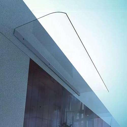 DARDVORLAG 80 x 33,6 x 5,5 cm – Marquesina de PET transparente, 3,5 mm de grosor, con tira de conexión, toldo impermeable y transparente de PET