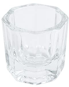 Professional Dappen Dish, Small Glass Mixing Cups for Nail Art Acrylic Liquid, Pigment & Brow Tint - Mini Crystal Clear Bowl Pot for Nail Art Tools