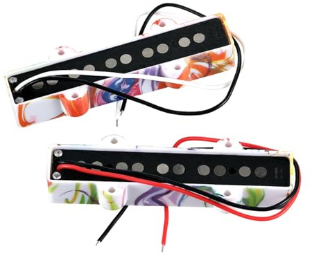 Tonabnehmer Set für Bassgitarre mit 5 Saiten, mit Alnico, 5 Magneten, wachsvergossen, geräuscharm, lebendig, mit Marmorabdeckungen, Gitarrenersatz, geräuscharm, hohe Ausgangsleistung