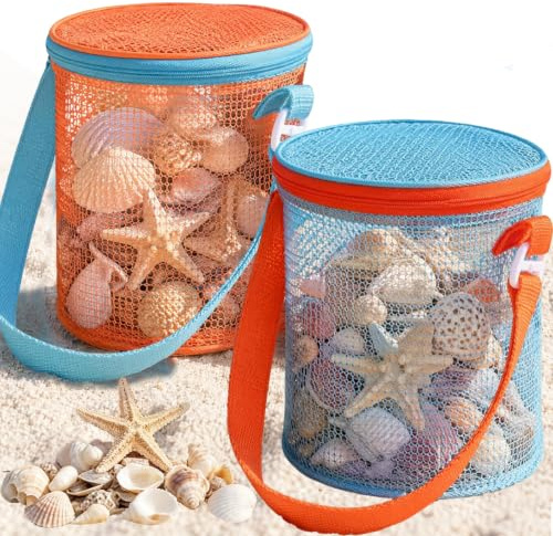 2 Stück Strandtasche Strandspielzeug für Kinder mit Schultergurten und Reißverschluss