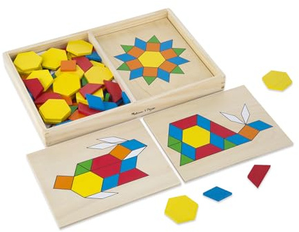 Melissa & Doug Mönsterblock och brädor, träleksak för barn, första åldern, utvecklings- och inlärningsleksak, Montessori-leksak, present till pojke eller flicka 3, 4, 5 och 6 år gammal