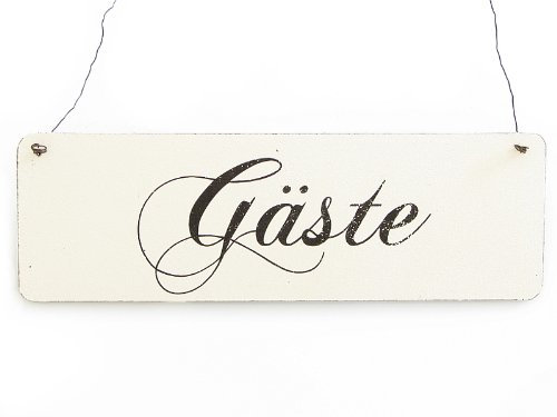 Interluxe Vintage Deko Schild Türschild GÄSTE Shabby Nostalgie Landhaus Impression