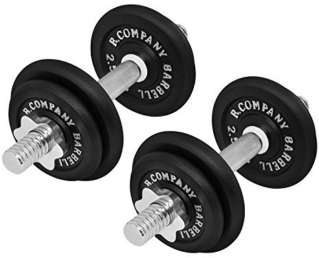 Bad Company Kurzhantel-Set I Hantelscheiben aus Gusseisen mit Kurzhantelstangen 30/31 mm I 2 x 10 kg