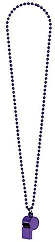 Amscan Sports Party Noisemakers Whistle Bead Necklace (1 Piece) Supplies, 1, Purple