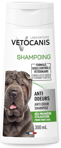 Vetocanis | Shampoing pour chien | Soin pour chien anti-odeurs | Sans Paraben ni Silicone | Convient à tous types de poils | Formulé sous contrôle Vétérinaire | 300 ml | Fabriqué en France