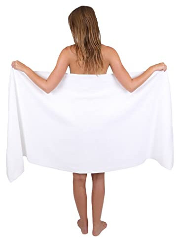 Betz Saunatuch Saunatücher groß XXL Größe 80 x 200 cm Badetuch Badetücher Palermo 100% Baumwolle Farbe weiß