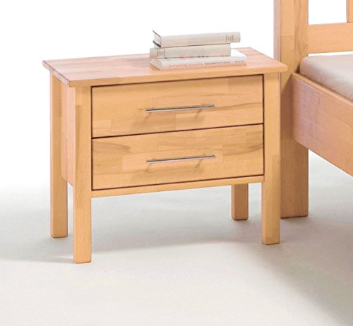 Vaja Massivholz Nachttisch Kernbuche geölt 2 Schubladen