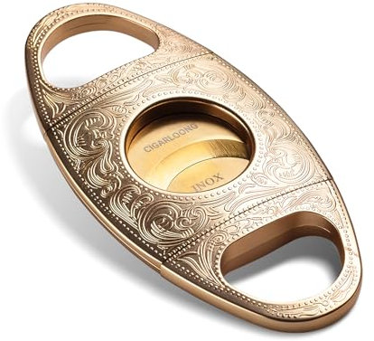 CIGARLOONG Taglio lama in acciaio inox inciso oro doppio taglio