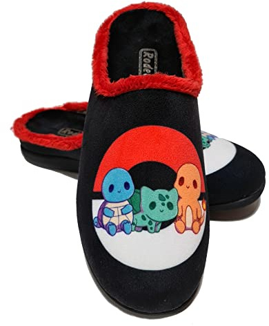 Zapatillas cómodas casa Unisex Adulto y niño - Poke inciales Fan Art - Fabricación española de Calidad