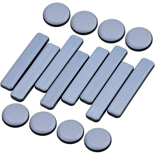 16 pezzi Set di pattini slittanti per spostare mobili Teflon autoadesivo Scivoli per Sedia per Spostare Mobili Pesanti Piazza Cursori di Mobili set Di Quadrato Tondo