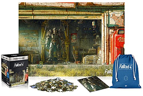 Fallout 4 Garage | 1000 Teile Puzzle | inklusive Poster und Tasche | 68 x 48 | für Erwachsene und Kinder ab 14 Jahren | ideal für Weihnachten und Geschenk | Spiel-Artwork Motiv