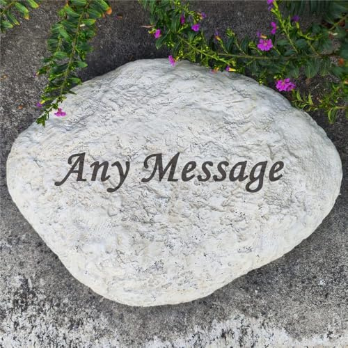 Personalized Decorative Garden Stones Engraved with Any Message, Indoor or Outdoor Welcome Stones Memorial Stones Grave Stones Tombstones for Housewarming Memorial Gifts Special Day Gifts,11X8