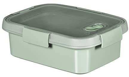 KETER - Scatola alimentare rettangolare 1 L con posate, Smart Eco Line – 100% riciclata e riciclabile, 100% ermetica, ergonomica e resistente, conserva la freschezza dei vostri alimenti – verde