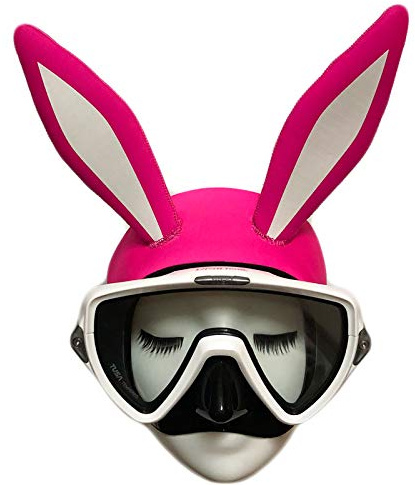 BRLUCKY Scuba Diving Headband Rabbit Bunny 2mm Neoprene Wetsuit Hood for Women Youth Scuba Head Cover Dive Cap Surfing Thermal Hair Band for Kayaking Snorkeling Swimming Sailing Canoeing Water Sports