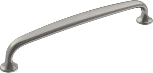 Amerock | Cabinet Pull | Satin Nickel | 6-5/16 inch (160 mm) Center-to-Center | Renown | 1 Pack | Drawer Pull | Cabinet Handle | Cabinet Hardware