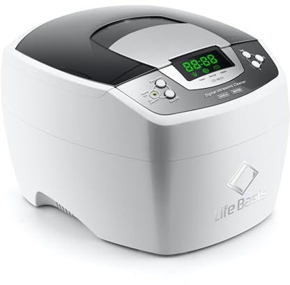 LifeBasis 2L Digital Ultraschallreinigungsgerät 35KHz Ultraschallreiniger | mit Heizung & Degas Ultraschall Reiniger Timer 1-30 Min Ultraschallbad für Brille Schmuck Werkzeug Pinsel Chirurgisch 160W