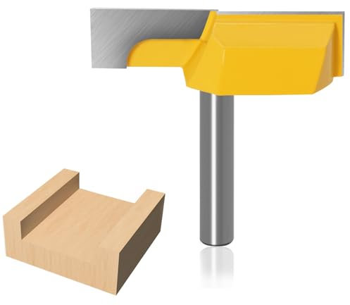 Fresa per Spianare Legno Gambo 8mm, T-Slot Fresa per Scanalature, Punte per Fresatrice, per Pulizia del Fondo del Tavolo, Strumenti di Lavorazione (Acciaio)