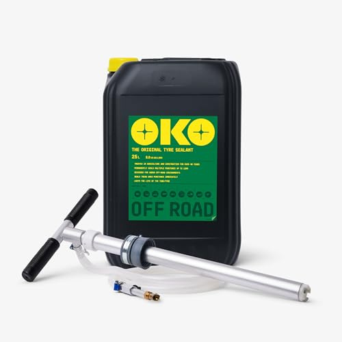 OKO Off-Road Tyre Sealant 25L & 250ML Application Pump – Heavy-Duty Puncture Protection for Tractors & Industrial Vehicles – Seals Up to 12mm – Non-Corrosive – Tubeless & Inner Tube Tyres