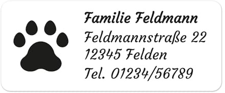 foliado® Adressaufkleber mit Wunschtext & Motiv personalisierbare Klebeetiketten Namensschild selbstklebend für Briefe, etc. | wasserfest | Digitaldruck (48 x 20 mm) APD-062 (240)